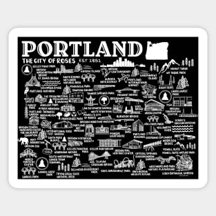 Portland Oregon Map Sticker